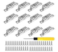 Lot de 12 loqueteaux à billes - 50 mm - Réglables - Avec 40 vis - Pour meubles, armoires, tiroirs