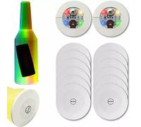 Lot de 12 lumières d'ambiance LED Autocollantes pour Bouteilles, Dessous de Verre universels Lumineux, 3 Modes d'éclairage, adaptés pour Une fête de Mariage, Noël, Un Bar
