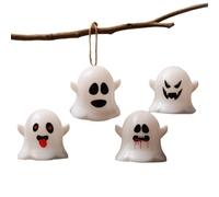 Lot de 12 lumières fantômes pour Halloween - Expression mignonne - LED - Bougies électroniques - Lumières de fête d'Halloween - Lumières de nuit à piles