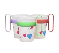 Lot de 12 manchons réutilisables avec poignées, isolation thermique, porte-boisson anti-brûlure, plastique PP avec boucle élastique, motif cœur, 12 pièces