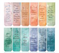 Lot de 12 marque-pages avec versets de la Bible | Marque-pages magnétiques | Marque-pages inspirants | Marque-pages chrétiens pour la lecture, récompense, école, bureau, maison
