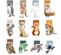 Lot de 12 marque-pages magnétiques animaux pour enfants, marque-pages magnétiques mignons, pour étudiants, garçons, filles, amateurs de livres