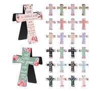 Lot de 12 marque-pages magnétiques en forme de - Motif floral religieux - Pour école, prière, éducation, église, lecture, maison, dévotion, étude, adoration, méditation
