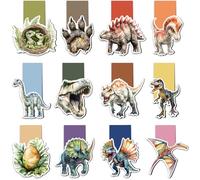 Lot de 12 Marque-Pages Magnétiques, Tixlux Marqueurs de Page Magnétiques de Style Dinosaure pour Enfants, Enseignants, Étudiants, Amateurs de Livres, Fans de Préhistoire