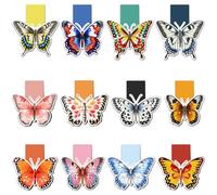 Lot de 12 Marque-Pages Magnétiques, Tixlux Marqueurs de Page Magnétiques de Style Papillon pour Enfants, Enseignants, Étudiants, Amateurs de Livres, Fans de Nature