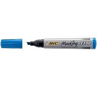 Lot de 12 Marqueur permanent pointe biseau corps plastique encre à base d'alcool bleue BIC 2300