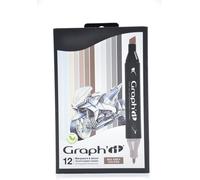 Lot De 12 Marqueurs À Alcool Double Pointe Mix Greys Colors[Z1027]