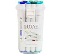 Lot De 12 Marqueurs À Alcool ¿ Tons De Mer Et De Ciel ¿ Lot De 12 Marqueurs À Double Pointe Pour Un Mélange Vif Et Un Coloriage Détaillé