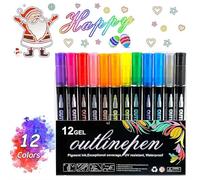 Lot de 12 marqueurs à paillettes de couleurs magiques pour filles de 4 à 12 ans, marqueurs scintillants pour scrapbooking, art, dessin, cartes cadeaux, décoration à faire soi-même