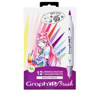 Lot de 12 marqueurs Brush - Graph'it - Manga Shojo