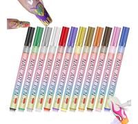 Lot de 12 marqueurs de vernis à ongles - 12 couleurs - Graffiti à pois - Outils de dessin - Séchage rapide - Conseils fins pour une utilisation en salon