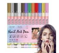 Lot de 12 marqueurs de vernis à ongles - à points - Outils de dessin - Séchage rapide - Conseils fins pour l'utilisation et le salon