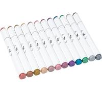 Lot De 12 Marqueurs Duo Métallisés Avec 2 Pointes Twin Feutres De Coloriage À Base D'eau Feutres Feutres Feutres Stylo Aérographe