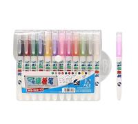 Lot de 12 marqueurs effaçables à l'eau | Ensemble de marqueurs à craie multicolores avec étui de rangement pour leçons, réunions et notes à la maison