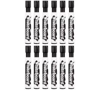Lot de 12 marqueurs effaçables pour tableau blanc à pointe large et encre à base d'eau à séchage rapide pour salle de classe