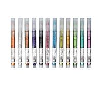 Lot de 12 marqueurs métalliques colorés à paillettes Pennarelli per carta nera Disegno Pittura Diario Creazione di biglietti da visita Progetti di artigianato fai-da-te Scrapbooking Metallo Vetro
