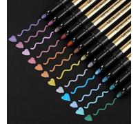 Lot de 12 marqueurs métalliques pour peinture acrylique sur papier noir, œufs de Pâques, Halloween, citrouille, fabrication de cartes, scrapbooking, album photo