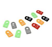 Lot de 12 marqueurs pour câbles électriques Fackelmann Tecno ref 63014 Orange,Gris,Vert,Bleu,Rouge,Noir G