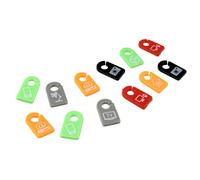 Fackelmann 63014 Lot de 10 marqueurs de câbles électriques, marqueur de câble, identificateur de câble, Plastique, Orange, Gris, Noir, Bleu, Vert, 2,6 x 1,5 cm
