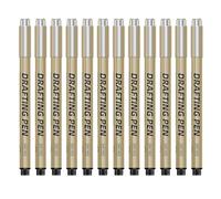 Lot de 12 marqueurs professionnels à pointe fine pour illustrations, dessins et croquis imperméables
