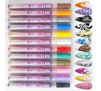 Lot de 12 marqueurs professionnels à séchage rapide pour l'art complexe et les détails de nail art