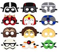 Lot de 12 masques de fête Star Wars Yoda pour enfants, masques de fête masqués et corde élastique, accessoires de jeu de simulation pour enfants, garçons et filles
