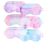 Lot de 12 masques de sommeil en peluche douce, housses colorées tie-dye pour femmes et filles, accessoires de fête et de voyage