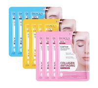 Lot de 12 Masques Tissus Hydratants Et Repulpants, Masque Hydratant Visage Masque en Feuille de Daily Care Masque de Beauté Masque Facial Hydratant Nourrissants pour Tous Les Types de Peau