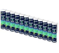 Lot de 12 Mastic Acrylique Professionnel - Acryl S Blanc - haute qualité 310 ML