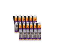 Lot de 12 mastic silicone SIKA SikaSeal 110 Menuiserie & Vitrage - Anthracite - 300ml