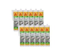 Lot de 12 mastics acryliques SIKA Sikaseal 107 Joint et fissure - Blanc - 300ml