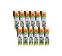 Lot de 12 mastics acryliques spécial façade - SIKA SikaSeal 107 Joints et Fissure - Acajou - 300ml