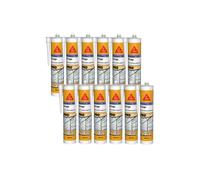 Lot de 12 mastics élastique silicone SIKA Sikaseal-162 Vitrage - Blanc - 300ml