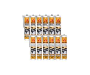 Lot de 12 mastics silicone SIKA Sikaseal-185 Menuiserie - Blanc PVC - 300ml