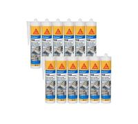 Lot de 12 mastics silicones anti-moisissure SIKA Sikaseal 108 Sanitaire - Blanc - 300ml