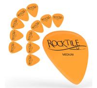 Lot de 12 Mediator Guitare Guitar Picks Medium Form Robuste Plastique Jaune Set