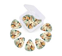 Lot de 12 médiators aquarelle Kingfisher Birds avec 3 épaisseurs pour guitares électriques et acoustiques