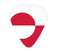 Lot de 12 médiators avec drapeau du Groenland en tailles fines, moyennes et épaisses, adaptés pour guitare électrique et divers instruments