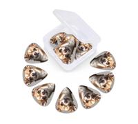 Lot de 12 médiators avec étui de rangement - Médiators mignons pour guitare acoustique et électrique - 0,46 mm, 0,71 mm, 0,96 mm, fins, moyens et lourds pour débutants et musiciens