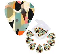 Lot de 12 médiators de guitare 3 épaisseurs différentes - Art moderne du milieu du siècle - Médiators de guitare en forme de chat - Médiators personnalisés pour guitare électrique avec boîte de