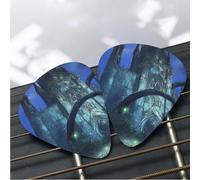 Lot de 12 médiators de guitare 3 épaisseurs différentes avec boîte de rangement Fairy Forest - Accessoires moyens fins (0,46 mm, 0,71 mm, 0,96 mm)