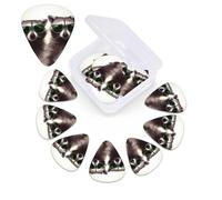 Lot de 12 médiators de guitare avec boîte de rangement drôle raton laveur, lunettes de soleil vertes, médiators fins, moyens et lourds, pour ukulélé électrique, acoustique, cadeau pour homme et femme