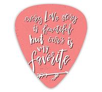 Lot de 12 médiators de guitare avec boîte fine, chaque histoire d'amour est belle mais la nôtre est ma Saint-Valentin préférée, coffret cadeau spécial plectres de guitare pour guitariste