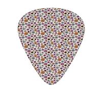 Lot de 12 médiators de guitare avec boîte fine, formes romantiques colorées avec motifs ethniques, cercles de mandala, coffret cadeau spécial plectres de guitare pour guitariste