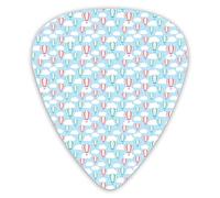Lot de 12 médiators de guitare avec boîte fine, panier en forme de cœur, ballons à air chaud et ciel nuageux, coffret cadeau spécial plectres de guitare pour guitariste