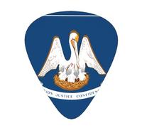 Lot de 12 médiators de guitare avec drapeau de l'État de la Louisiane, durables, antidérapants, différentes tailles pour guitare électrique, acoustique, ukulélé