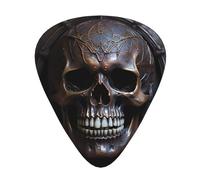 Lot de 12 médiators de guitare avec motif tête de mort couleur cuivre confortable et résistant à l'usure pour guitare et ukulélé