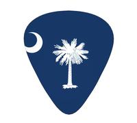 Lot de 12 médiators de guitare en forme de drapeau de la Caroline du Sud en tailles fines, moyennes et épaisses, adaptés pour guitare électrique et divers instruments
