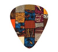 Lot de 12 médiators de guitare imprimés patchwork de style africain - Confortables et polyvalents pour tous les styles de guitare et joueurs