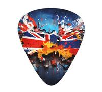 Lot de 12 médiators de guitare Motif drapeau Graffiti 3 épaisseurs différentes